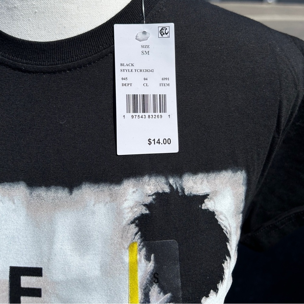 Black Short Sleeve Tee with The Cure Graphic - Picture 3 of 4